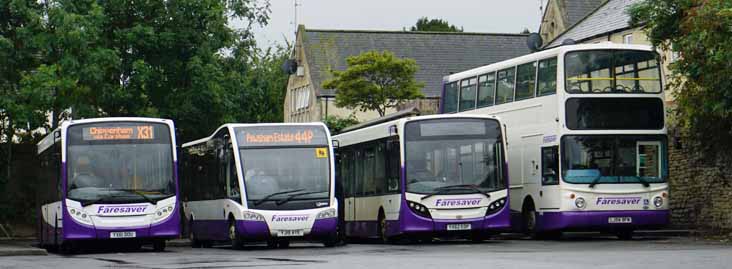 Faresaver Enviro200 YX61DOU, Optare Solo SR YJ15AYE, Enviro200 YX62EDP, Volvo B7TL LJ54BFM